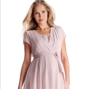 Blush Pink Pleated Maternity & Nursing Dress!!!
